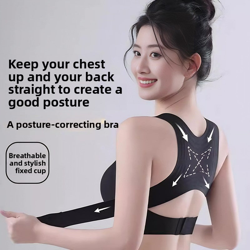 Exercise bra for shaping and enhancing the back appearance , Women's Posture Correcting Sports Bra ? Back Smoothing Support Bra with Fixed Cups
