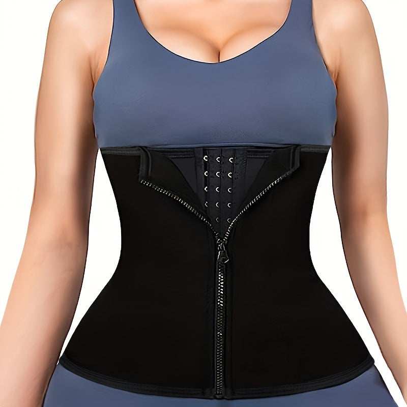 Adjustable Neoprene Waist Trainer for Women ? Black Waist Cincher & Back Support Belt